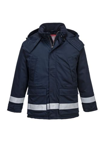 FR Anti-Static Winter Jacket, L, R, Navy