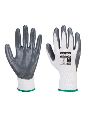 Flexo Grip Nitrile Glove (Vending), M, R, White/Grey