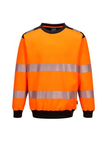PW3 Hi-Vis Sweatshirt, 4XL, R, Orange/Black