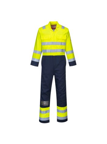 Bizflame Work Hi-Vis Anti-Static Coverall, 4XL, R, Yellow/Navy