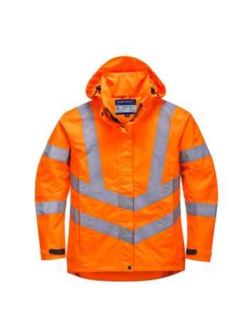 Hi-Vis Women's Breathable Rain Jacket, S, R, Orange