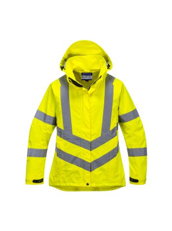 Hi-Vis Women's Breathable Rain Jacket, L, R, Yellow
