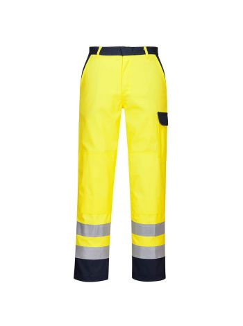 Bizflame Work Hi-Vis Trousers, L, R, Yellow