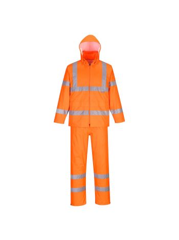 Hi-Vis Packaway Rain Suit , 4XL, R, Orange