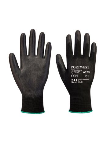 PU Palm Glove Latex Free - Full Carton (144 pairs), L, R, Black