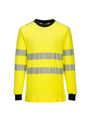 PW3 Flame Resistant Hi-Vis T-Shirt, L, R, Yellow/Black