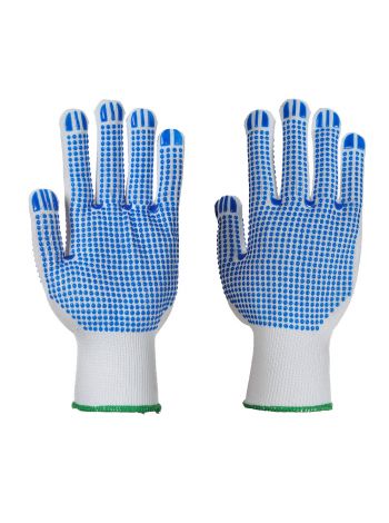 Polka Dot Plus Glove, L, R, White/Blue