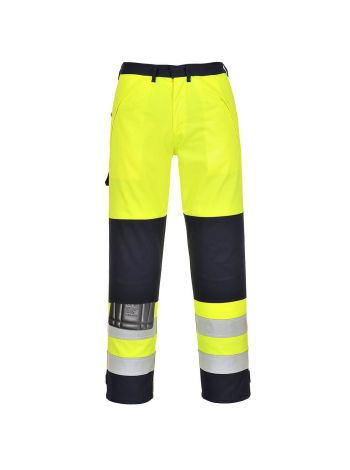 Hi-Vis Multi-Norm Trousers, L, R, Yellow/Navy