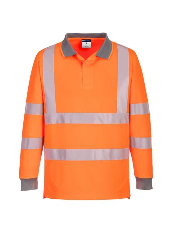 Eco Hi-Vis Polo Shirt L/S (6 Pack) , 4XL, R, Orange