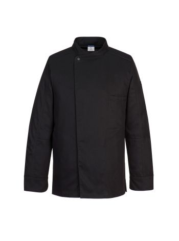 Surrey Chefs Jacket L/S, L, R, Black