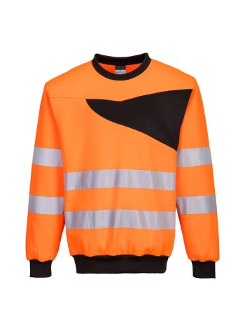 PW2 Hi-Vis Sweatshirt, 4XL, R, Orange/Black