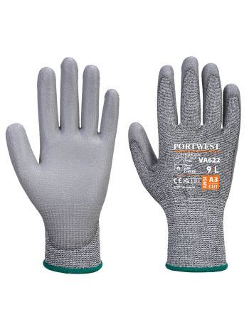 Vending MR Cut PU Palm Glove, L, R, Grey