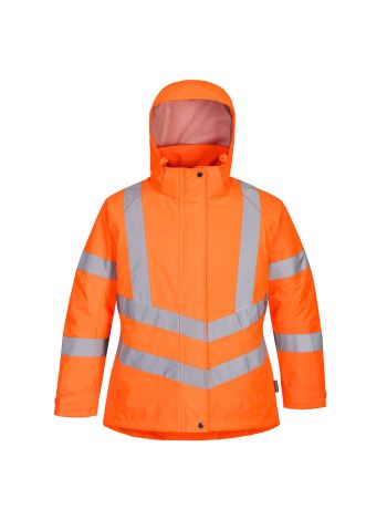 Hi-Vis Women's Winter Jacket, L, R, Orange