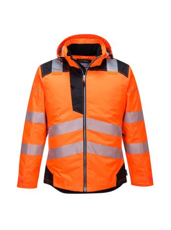 PW3 Hi-Vis Winter Jacket , 4XL, R, Orange/Black
