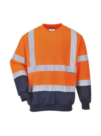 Hi-Vis Contrast Sweatshirt, 4XL, R, Orange/Navy