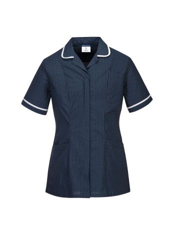 Stretch Classic Care Home Tunic, L, R, Navy