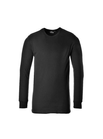Thermal T-Shirt Long Sleeve, 4XL, R, Black