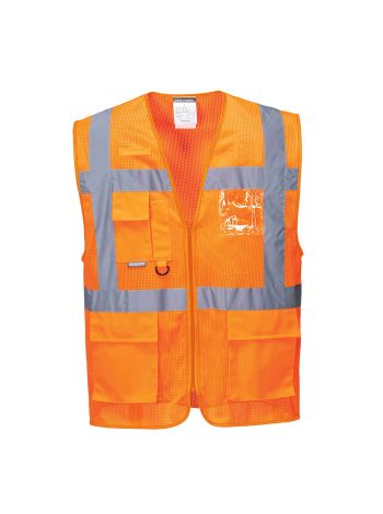 Athens Hi-Vis Mesh Executive Vest , L, R, Orange