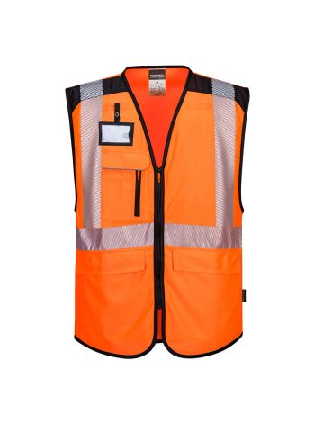 PW3 Hi-Vis Executive Vest , 4XL, R, Orange/Black