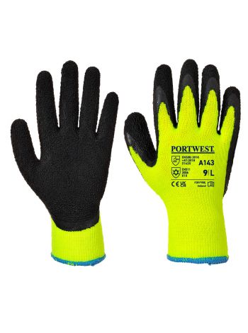 Thermal Soft Grip Glove, L, R, Yellow/Black