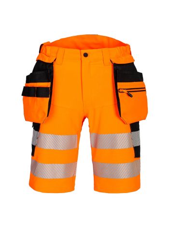 DX4 Hi-Vis Holster Pocket Shorts, 30, R, Orange/Black