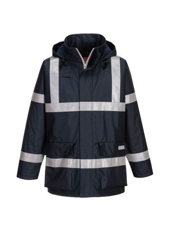 Bizflame Rain Anti-Static FR Jacket, L, R, Navy